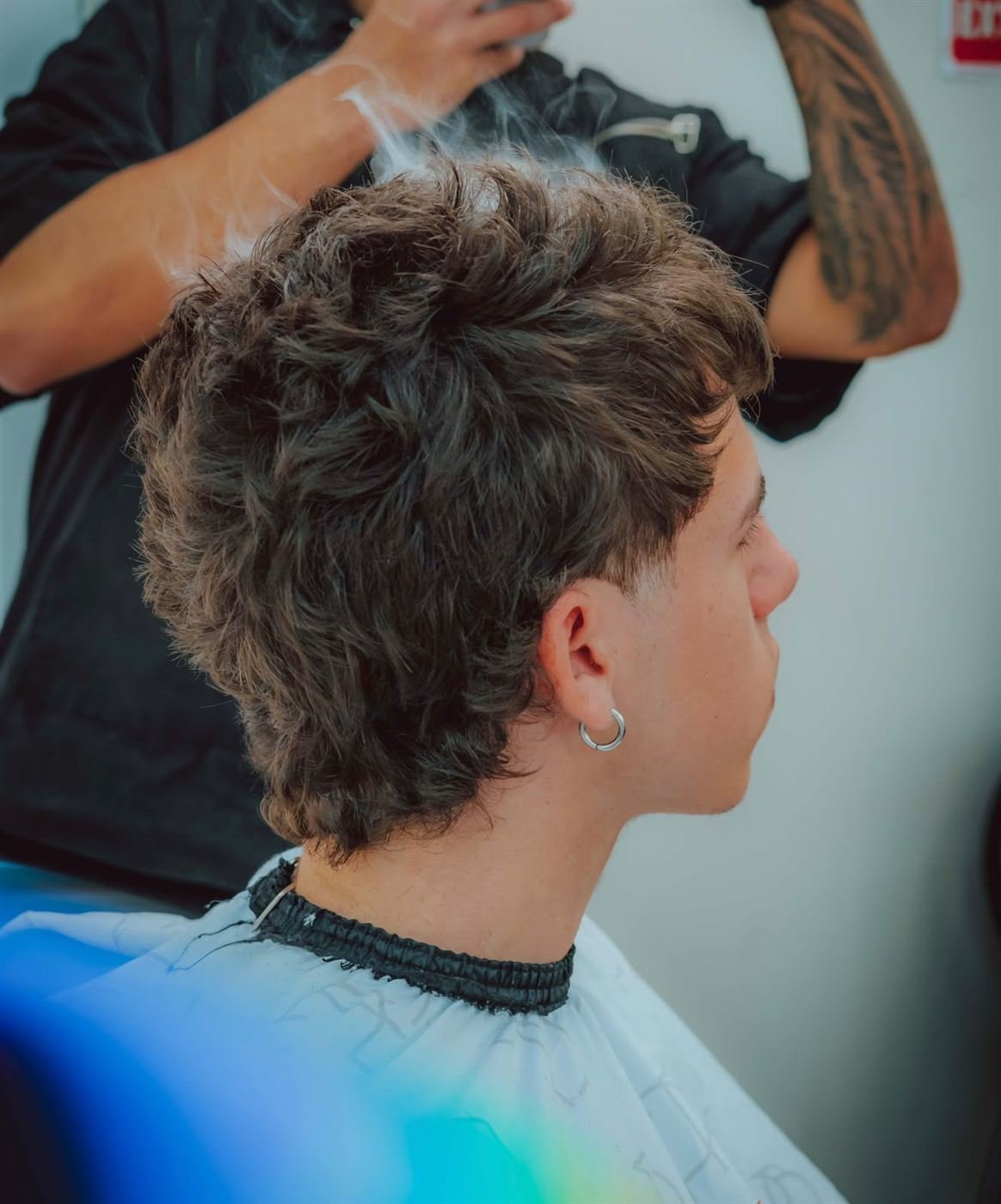 Mullet texturizado con rizo